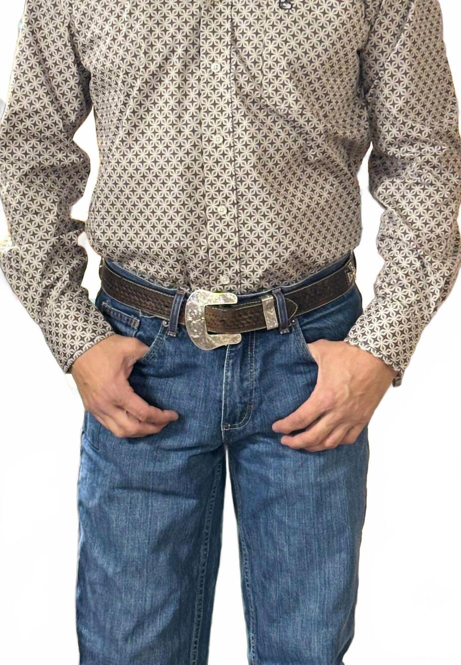 NEW PANHANDLE rough stock for him western shirt in khaki